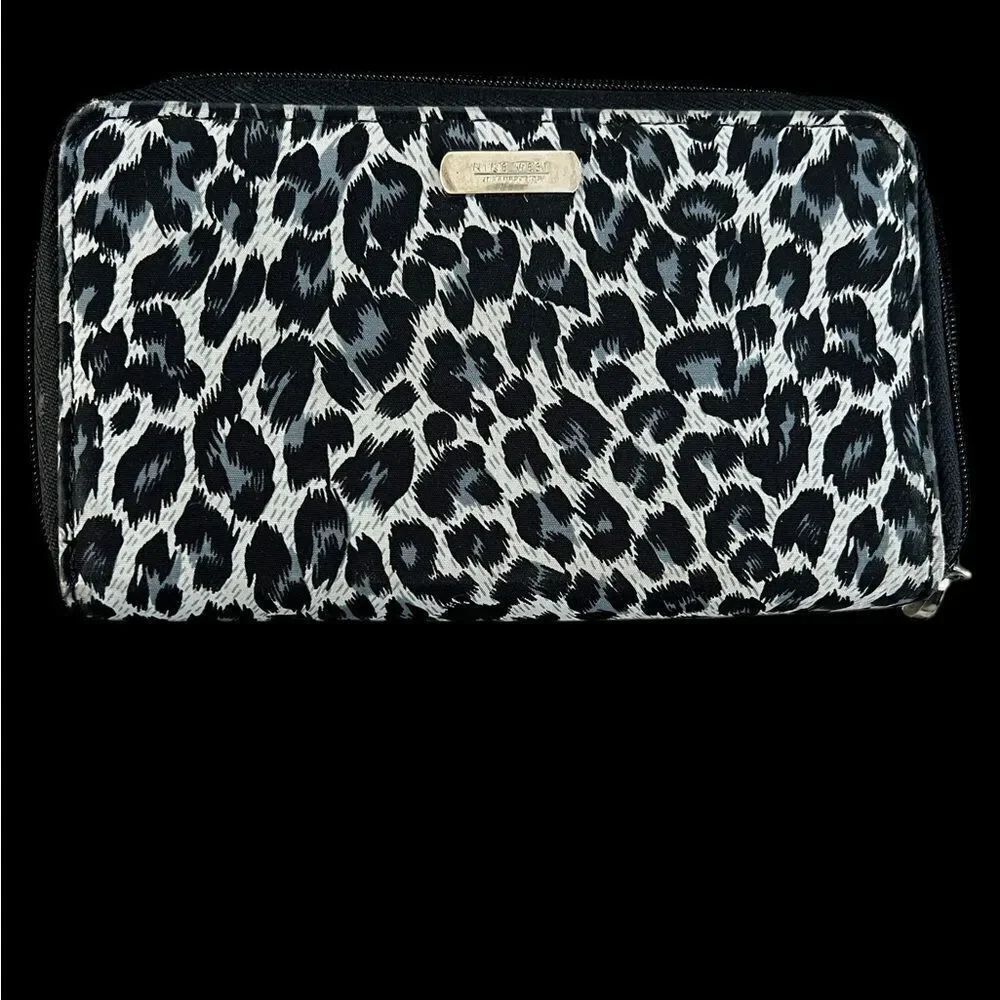 Nine West Black and White Animal Print Wallet